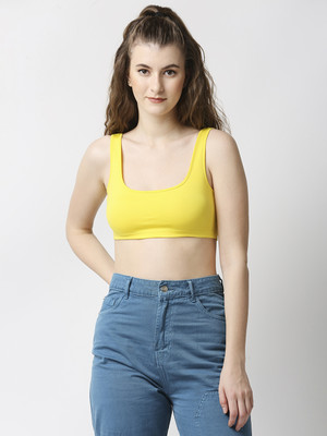 DISRUPT Casual Solid Women Yellow Top