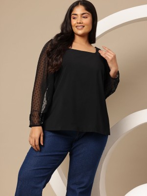 Sztori Casual Solid Women Black Top