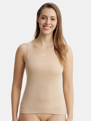 JOCKEY Casual Solid Women Beige Top