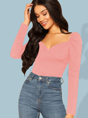 Dream Beauty Fashion Casual Solid Women Pink Top