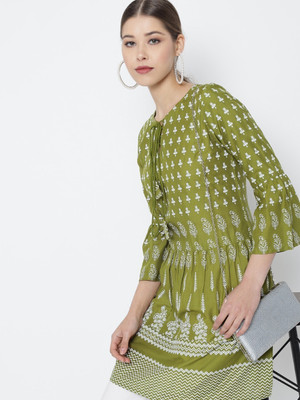 Yash Gallery Casual Printed Women Green Top