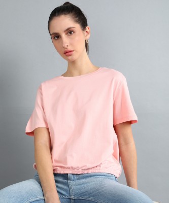 METRONAUT Casual Solid Women Pink Top