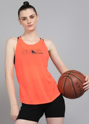 UNDER ARMOUR Casual Printed Women Orange Top