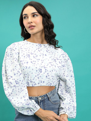Tokyo Talkies Casual Printed Women White Top