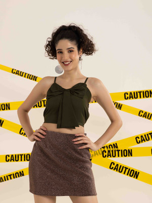 TANDUL Casual Solid Women Green Top