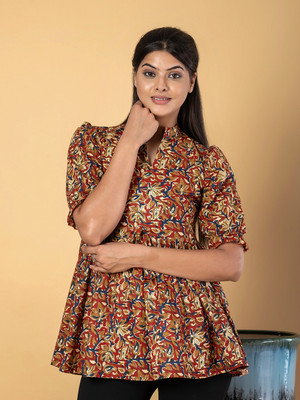 Orni Casual Printed Women Maroon Top