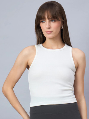 98 Degree North Casual Solid Women White Top