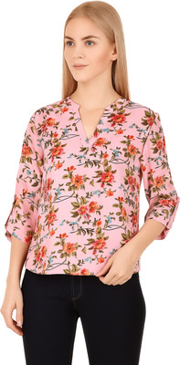 BoheeWohee Casual Printed Women Pink Top