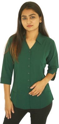 iliniya Formal Solid Women Green Top