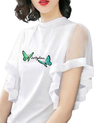 CNQFS FASHION Casual Solid Women White Top