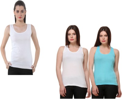 KAVYA Casual Solid Women Light Blue, White Top