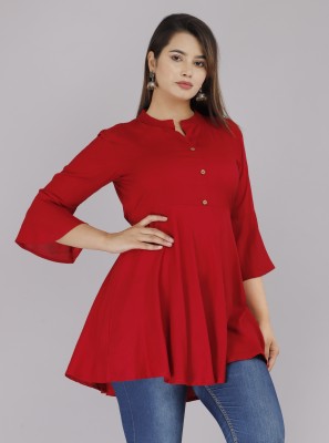 Marudhara Casual Solid Women Maroon Top