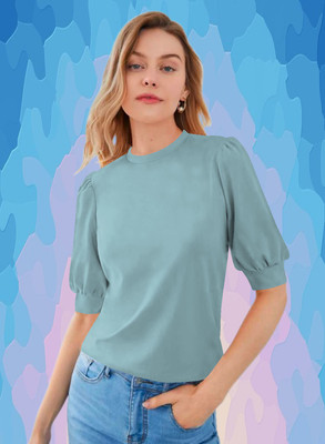 Maheshvi Casual Solid Women Light Green Top