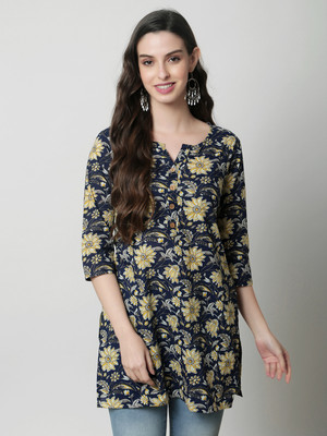 Janakdulari fashion Casual Printed Women Blue Top