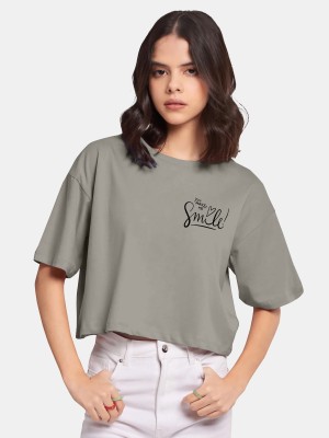 hkCreation Casual Solid Women Grey Top