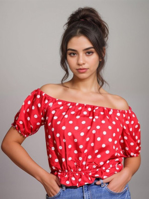 METRONAUT Party Printed Women Red Top