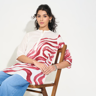 Rangmanch by Pantaloons Casual Printed Women Brown Top