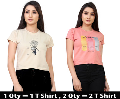DEE LEAF Casual Printed Women Red, Beige Top