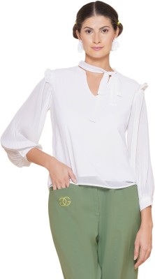 Jakanary Casual Solid Women White Top