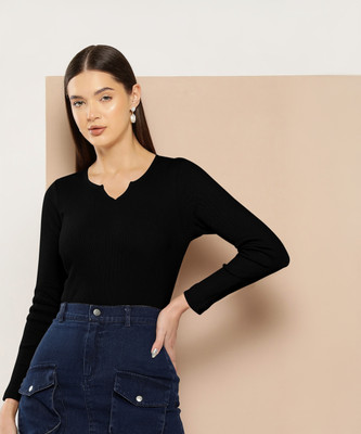 Dream Beauty Fashion Casual Solid Women Black Top