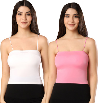 Paavki Casual Solid Women White, Pink Top