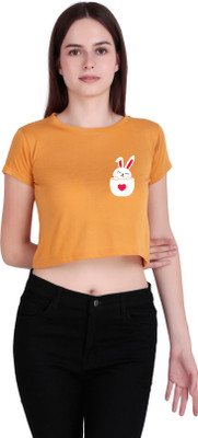 VEKTEK Casual Printed Women Yellow Top