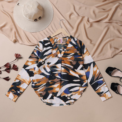 ZWERLON Casual Printed Women Multicolor Top