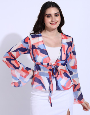 Dressberry Casual 3/4 Sleeve Printed Women Multicolor Top
