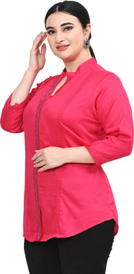 SAWARIYA-G Casual Solid Women Pink Top