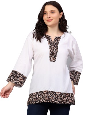 KARTX Casual Floral Print Women White Top