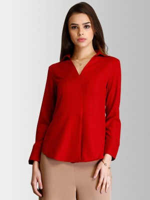 NANCHI Casual Solid Women Red Top