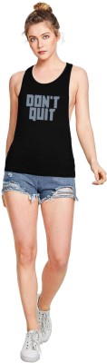 THE BLAZZE Casual Self Design Women Black Top