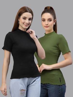 FRISKERS Casual Solid Women Multicolor Top