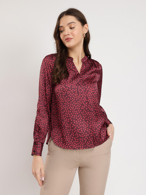Fable Street Casual Printed Women Maroon Top