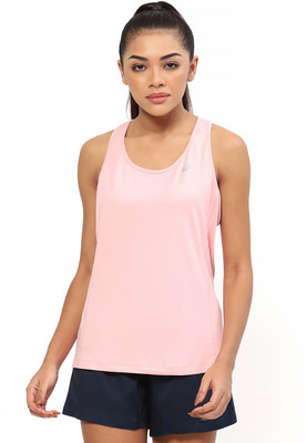 Asics Casual Solid Women Pink Top