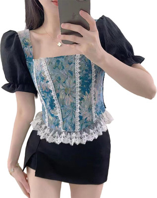 Icw Party Self Design Women Multicolor Top