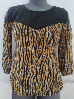 SILQFASHION Casual Printed Women Brown Top