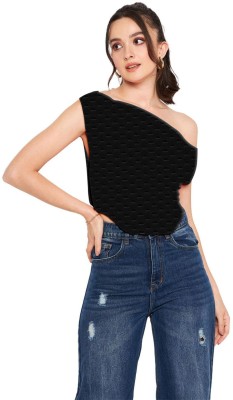 jovo Casual Solid Women Black Top