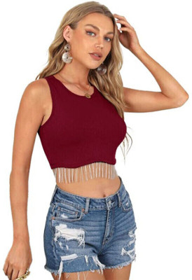 GLARE & BLAIR Casual Solid Women Maroon Top