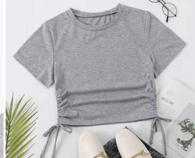 karan gupta Casual Solid Women Grey Top