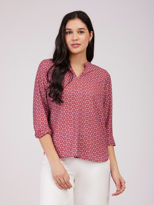 Fable Street Casual Printed Women Pink Top