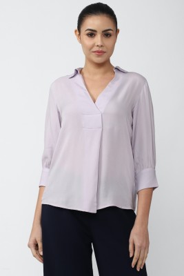 VAN HEUSEN Casual Solid Women Purple Top