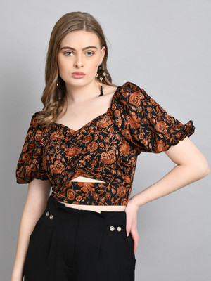 OTTAVIA Party Printed Women Black Top