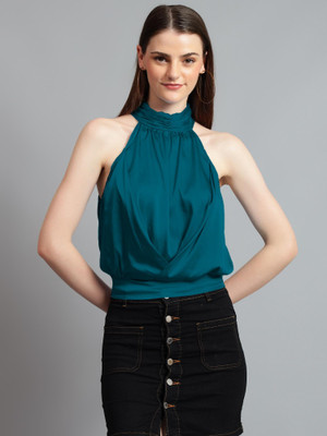 KOTTY Casual Solid Women Green Top