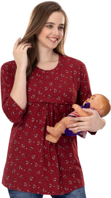 TIGYWIGY Casual Printed Women Maroon Top