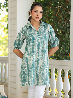 Janasya Women Dyed/Ombre Straight Kurta(Blue)