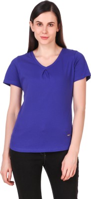 Frenchtrendz Casual Solid Women Blue Top