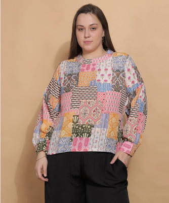 Curvesbykaraa Casual Printed Women Multicolor Top
