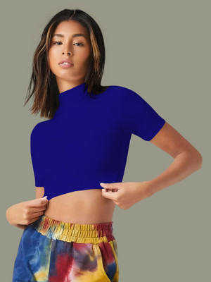 Dream Beauty Fashion Casual Solid Women Blue Top
