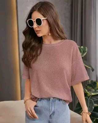 2013 USK COLLECTION Casual Solid Women Pink Top